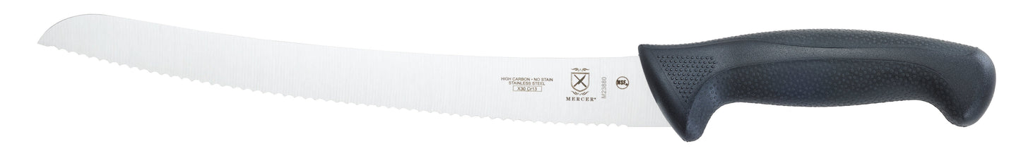 Mercer | Millennia Curved Bread Knife, Wavy Edge, 10", Black