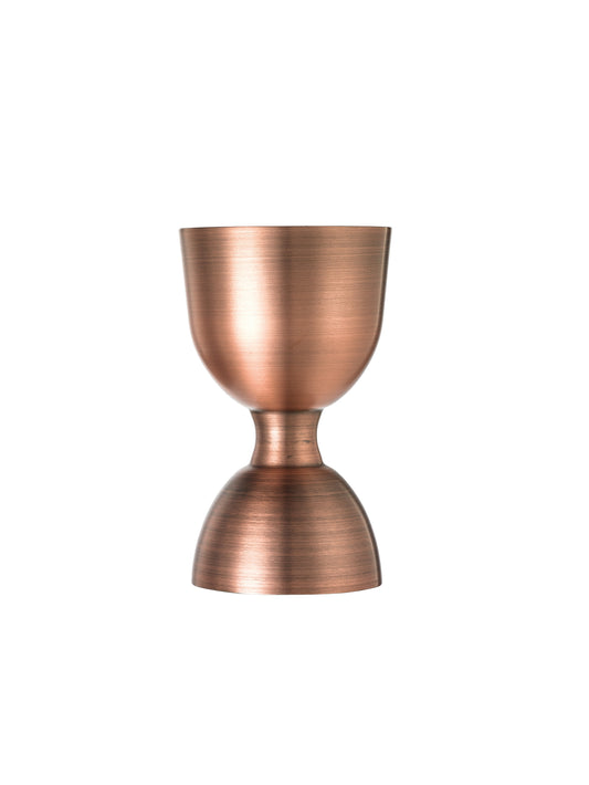 Mercer | Barfly Heavy Duty Straight Rim Jigger, 1 & 2 oz, Antique Copper Finish