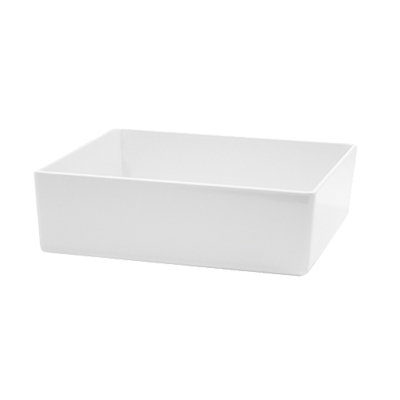 TableCraft | Square Straight Sided Melamine Bowl, 4 qt, White