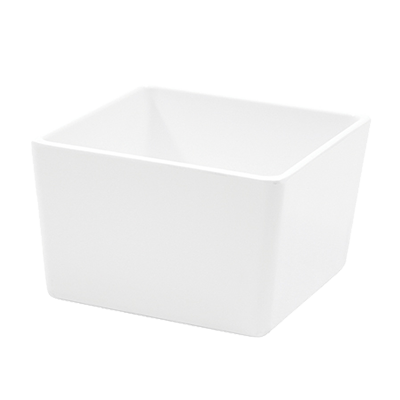 TableCraft | Square Straight Sided Melamine Bowl, 1 qt, White