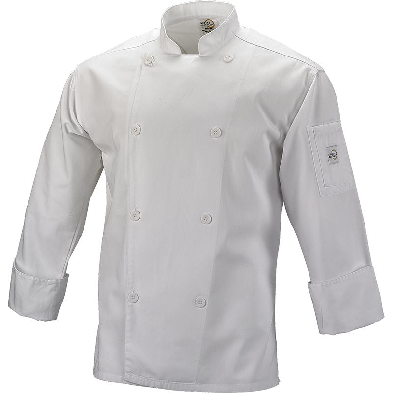 Mercer | Genesis Unisex Long Sleeve Chef Jacket, XSmall, White