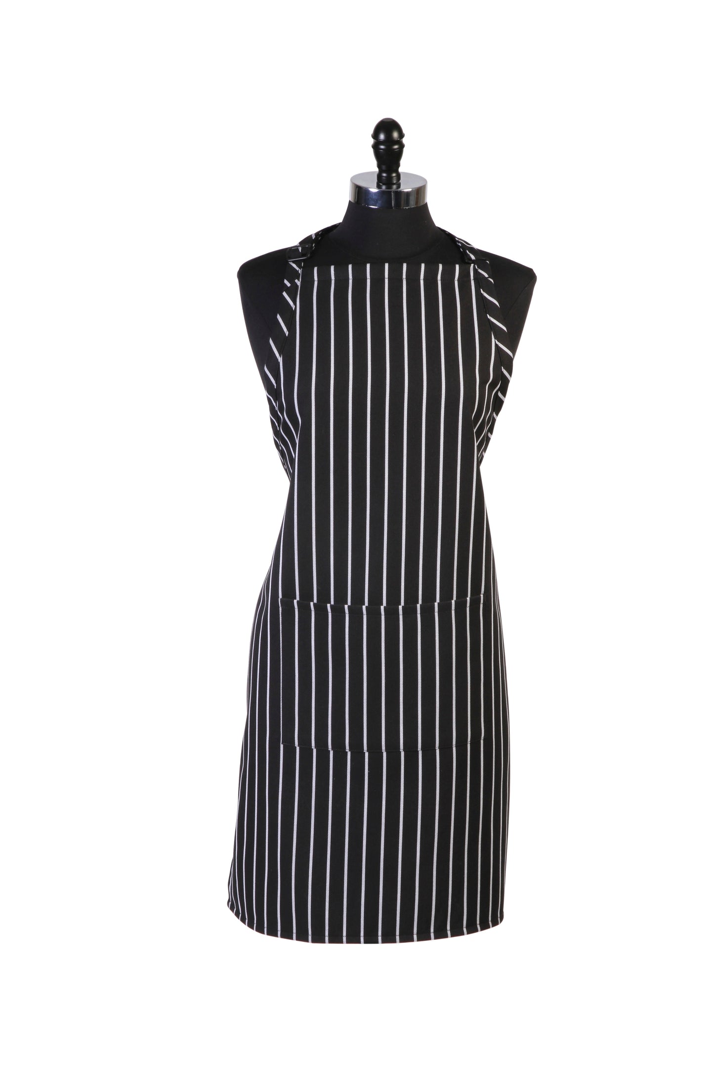 Mercer | Genesis Bib Apron with Pocket, Black & White Stripe