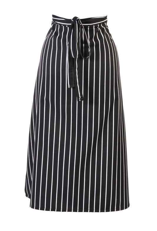 Mercer | Genesis Bistro Apron, 2 Sided, Black & White Stripe