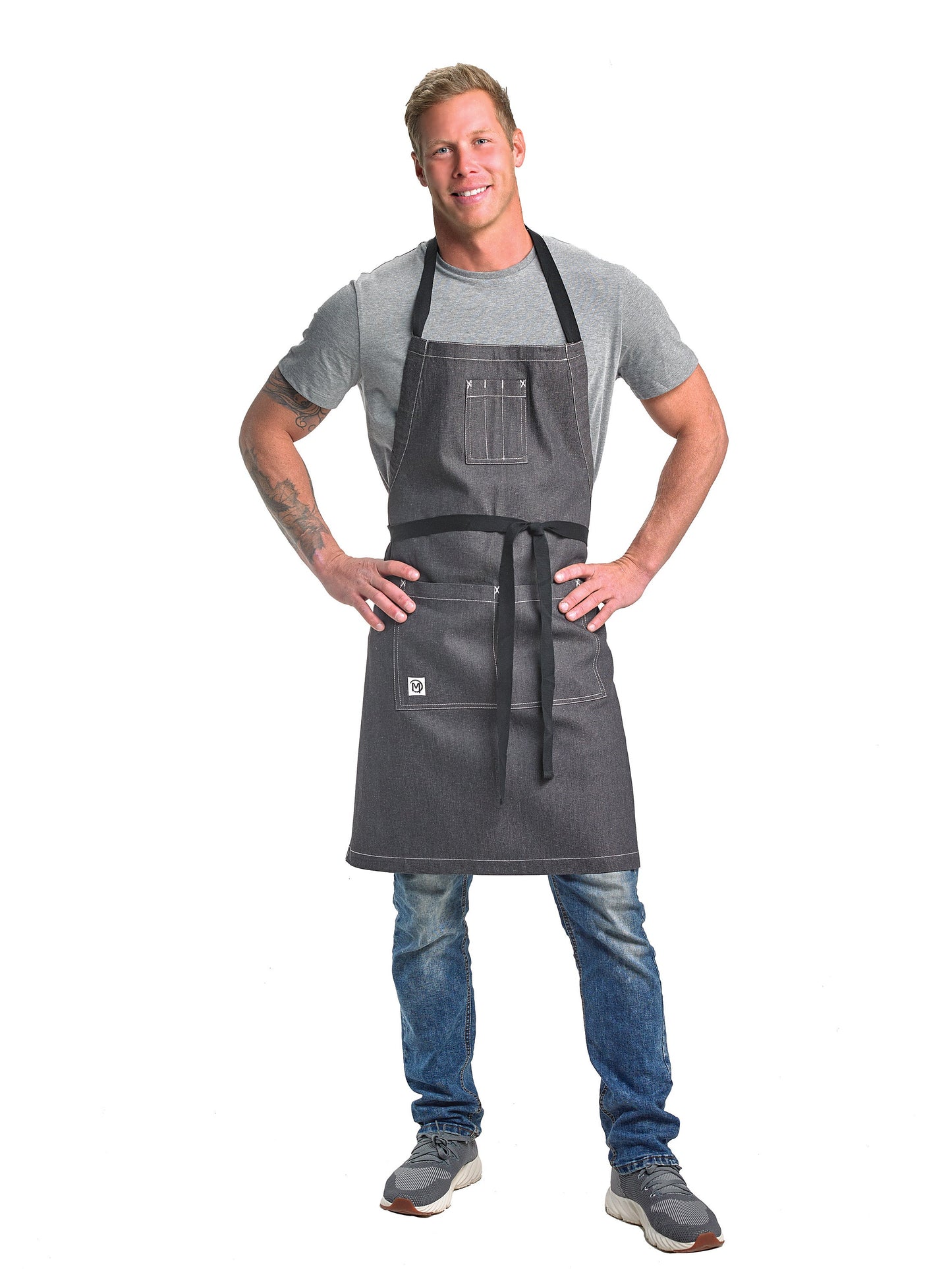 Mercer | Metro Edge Scout Bib Apron, Charcoal Grey