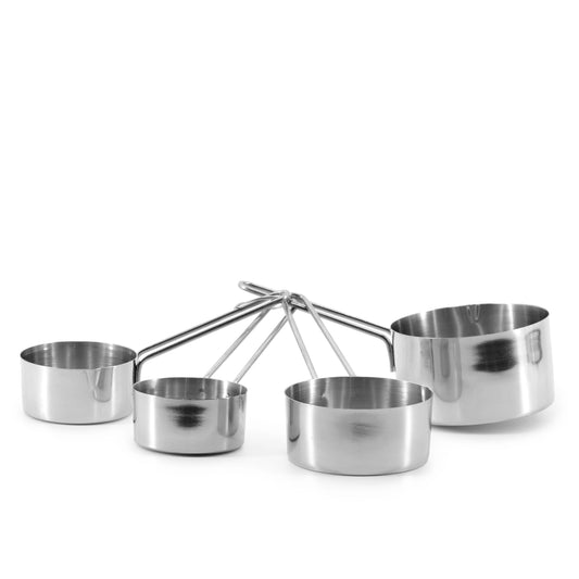 Rabco | 4 Piece Measuring Cup Set, Stainless Steel w/ Wire Handle - ChefEquipment.com