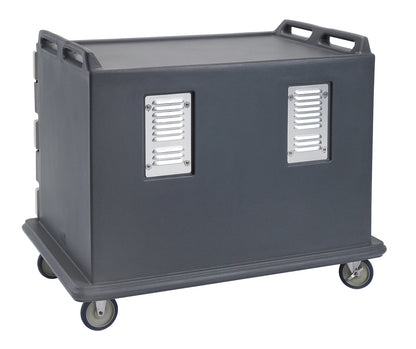 Cambro 20 Tray Meal Delivery Cart, Low Profile Double Door, Grey - MDC1520S20191