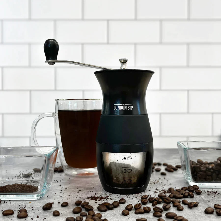 London Sip | Manual Burr Coffee Grinder, Black