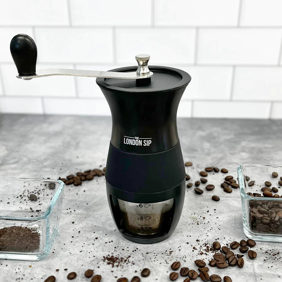 London Sip | Manual Burr Coffee Grinder, Black