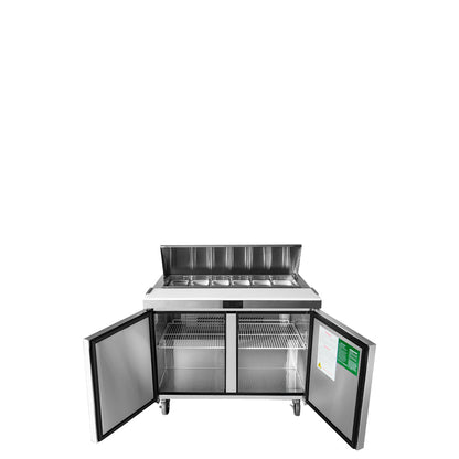 Atosa | MSF8302GR Standard Top Double Door Sandwich Prep Table Refrigerator, 12 Pan, 48", 115/60/1