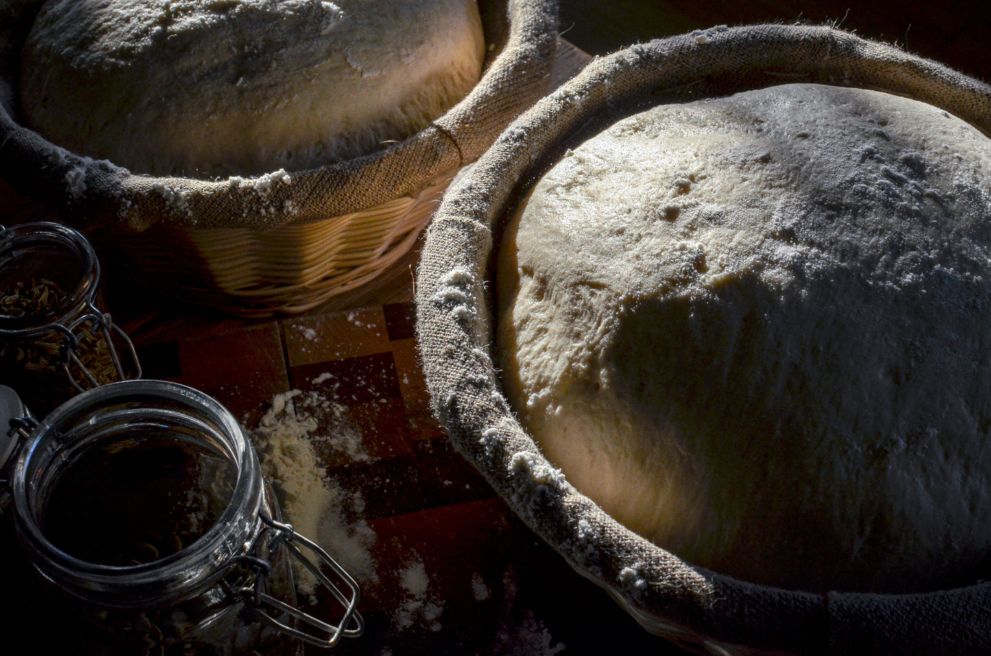 Matfer Bourgeat | Panier rond d’étanchéité en osier doublé de lin / Banneton, 8 1/4"