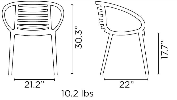 Papatie | Fauteuil Mambo, blanc (paquet de 4)