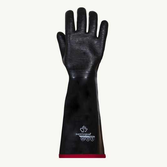 Gants de qualité supérieure | Gants de friteuse en néoprène robuste Chemstop, 18 po, noir