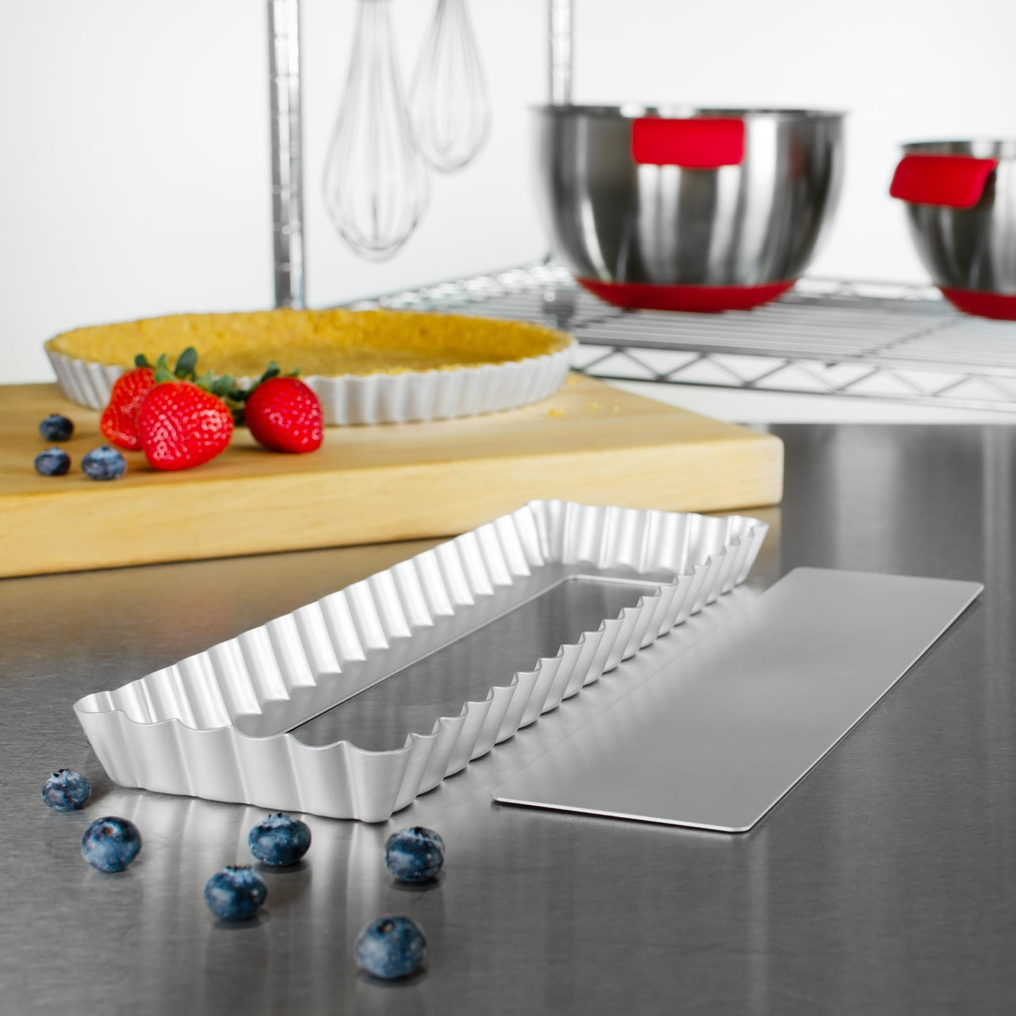 Fat Daddio's | Fluted Tart Pan, Removeable Bottom, Anodized Aluminum