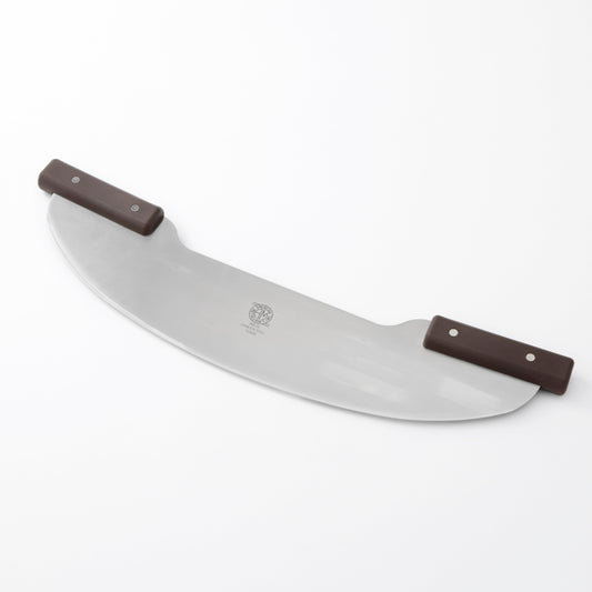 American Metalcraft | Pizza Rocker Knife, 20" Blade, Brown Nylon Handles, FINAL SALE