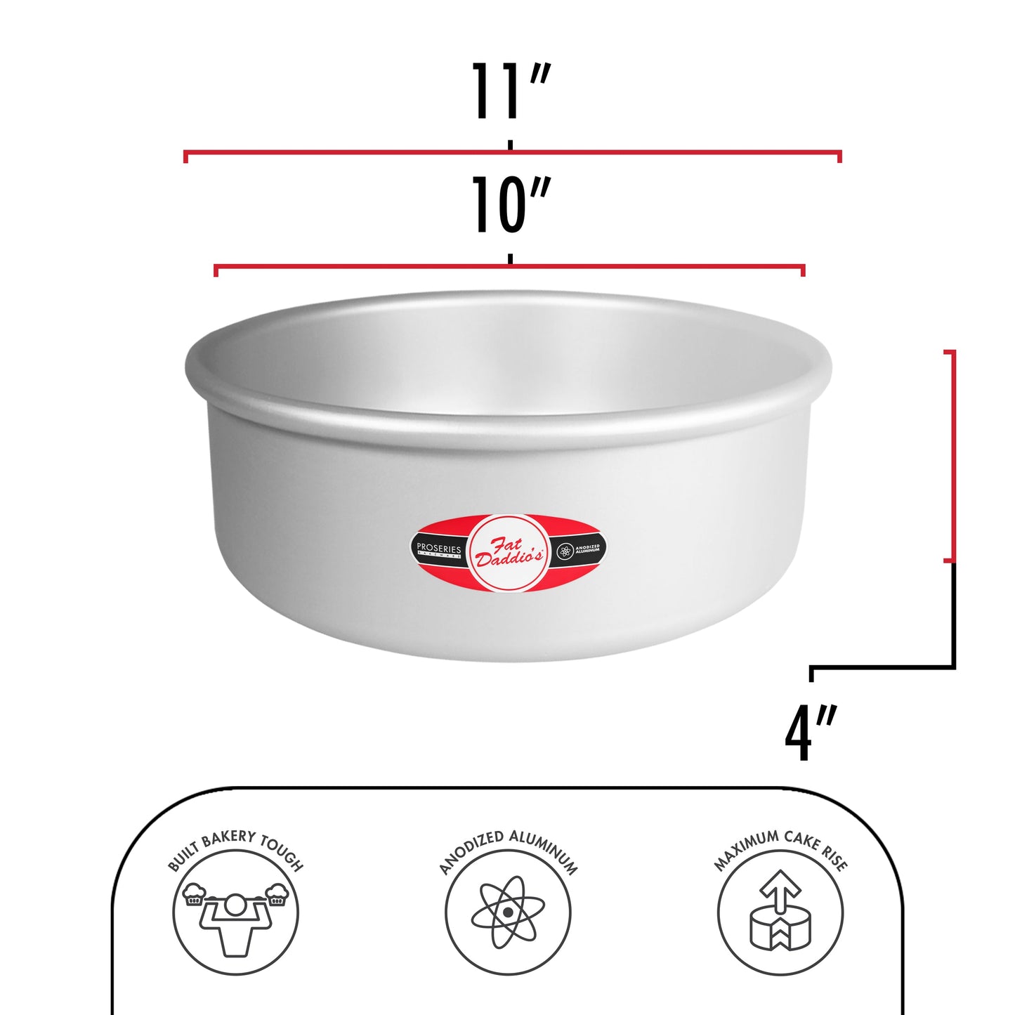 Fat Daddio's | Round Cake Pan, 4" Deep, Anodized Aluminum