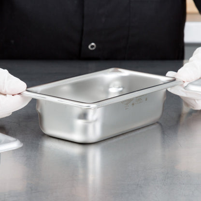 Vollrath | Bac à aliments Super Pan V 1/9, 2" de profondeur, acier inoxydable de calibre 22
