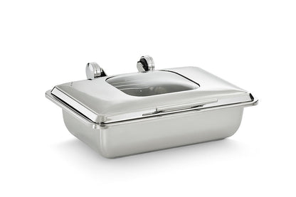 Vollrath Mirage Full Size Induction Chafer Food Pan, Glass Top Cover - 4644010