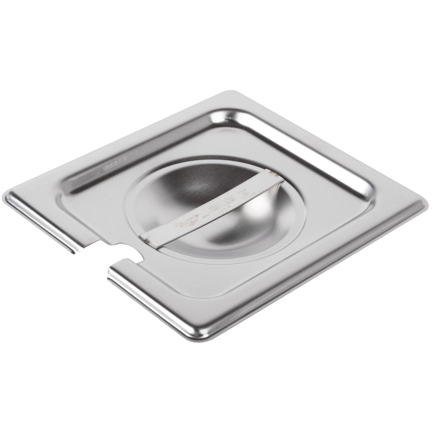 Vollrath Super Pan V Slotted Food Pan Cover, 1/6 Size, 22 Gauge Stainless Steel - 75260