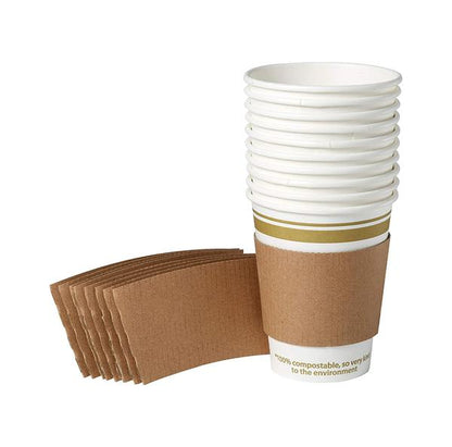 Eco Guardian | Compostable Paper Cup with Recyclable Sleeve, 12 oz (64-pack) - ChefEquipment.com