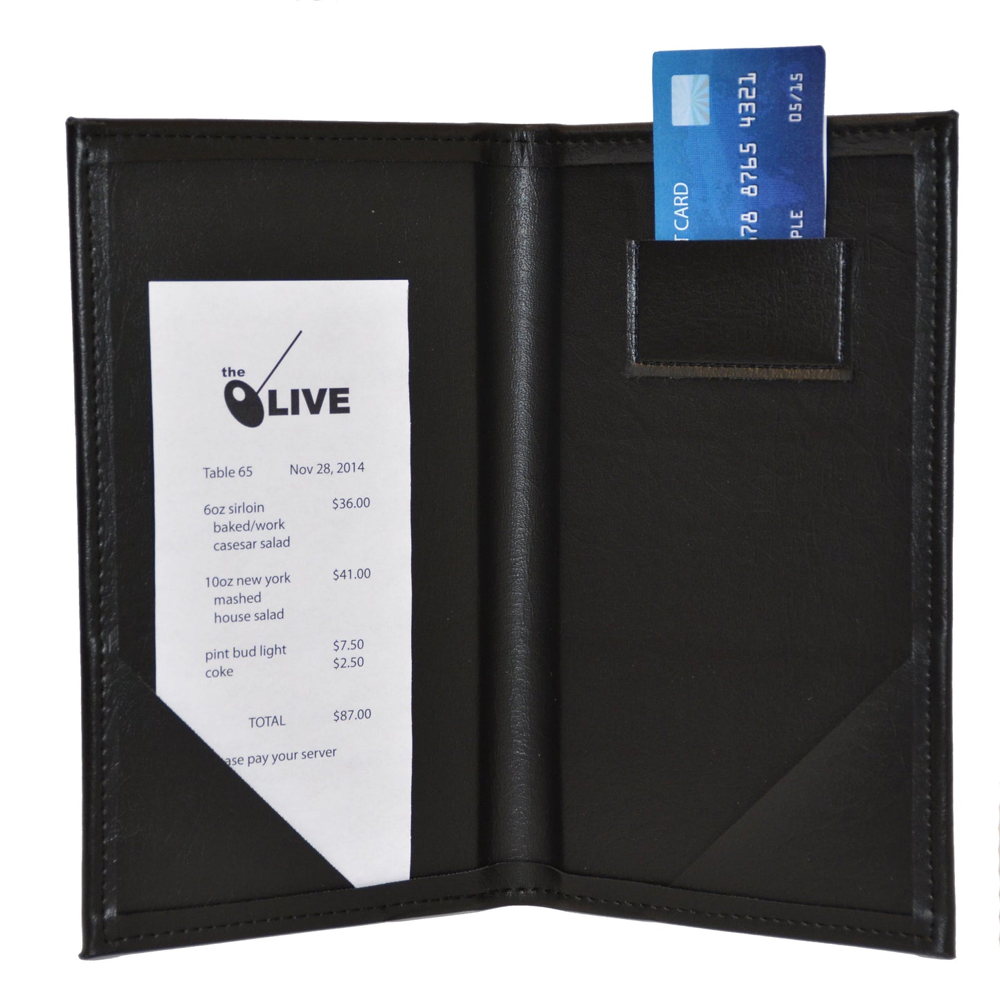 Universal Bindery | Deluxe Guest Check Holder, 9" x 5", Black (12-pack)