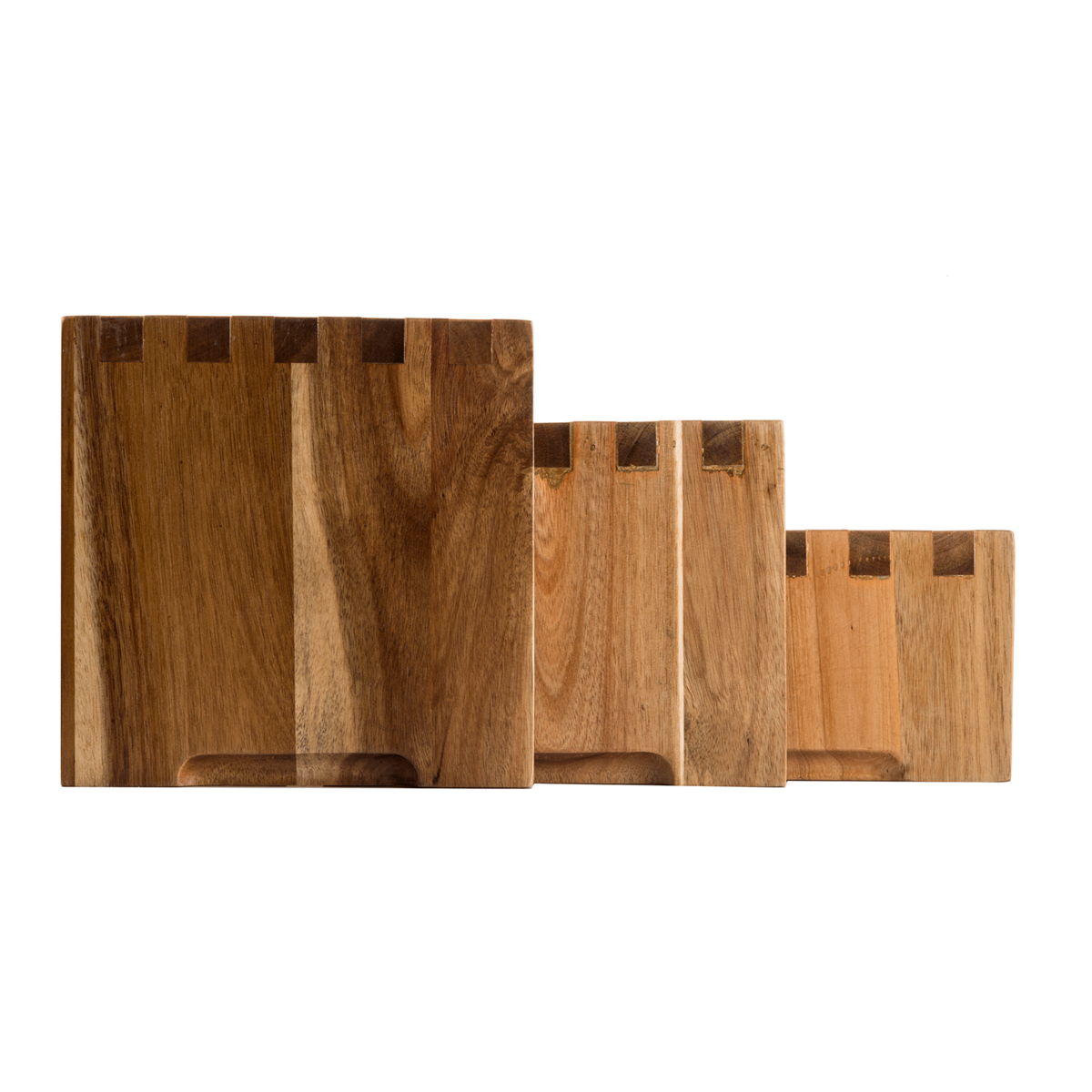 TableCraft | Cascade Risers 3 Piece Nesting Display Risers, Acacia