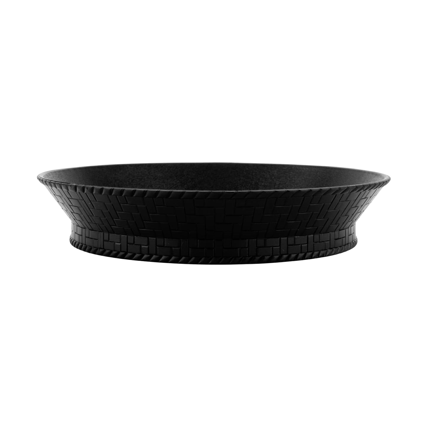 G.E.T. | Round Solid Basket with Base, 10.5", Black Plastic (12-pack)