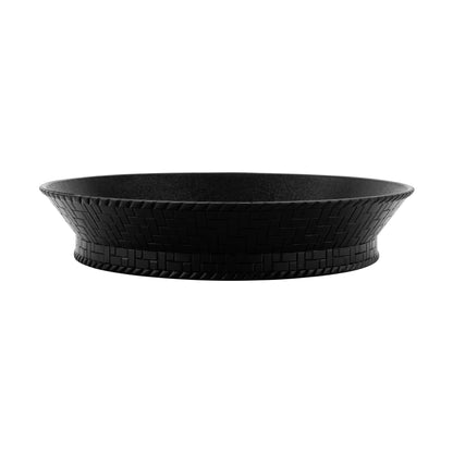 G.E.T. | Round Solid Basket with Base, 10.5", Black Plastic (12-pack)