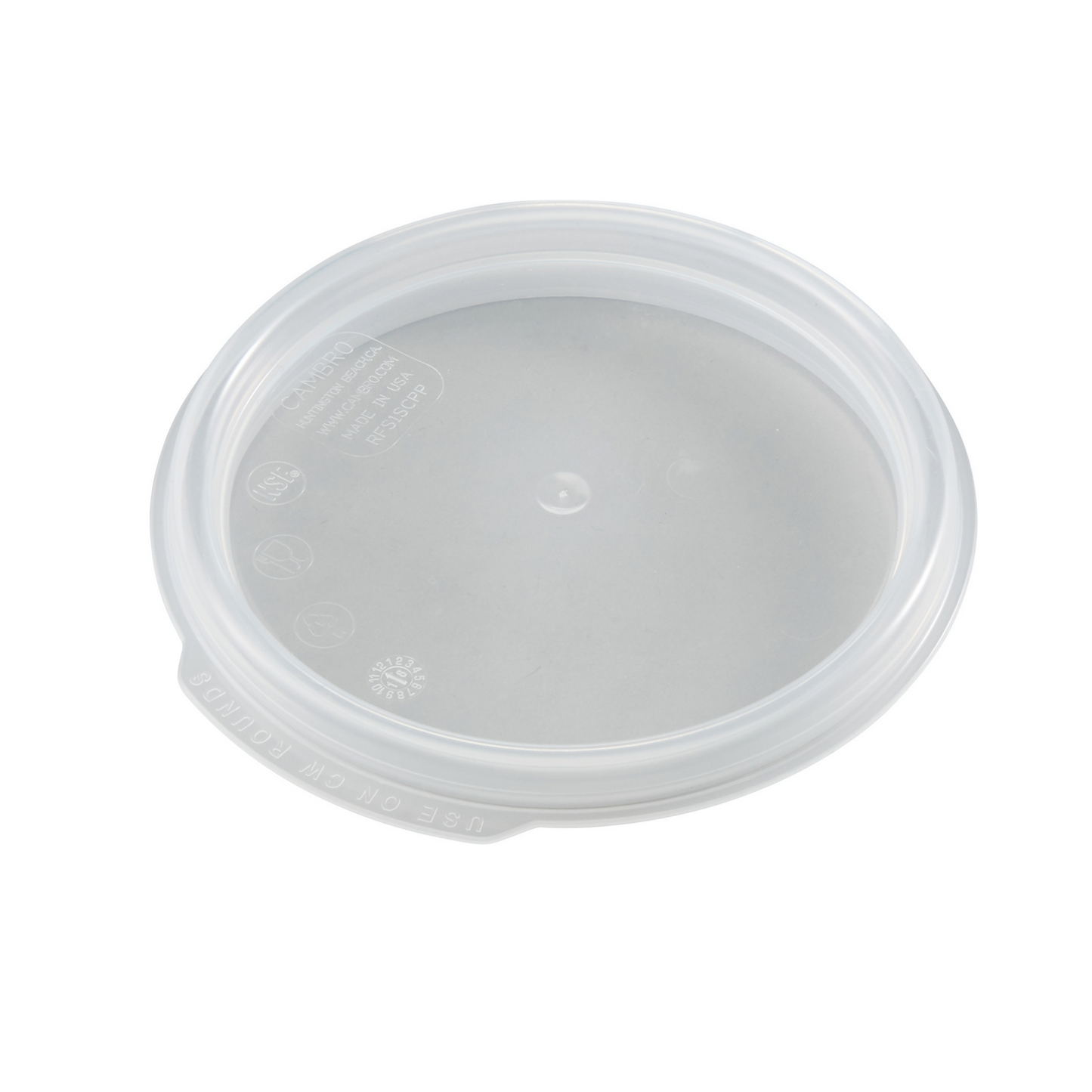 Cambro | Camwear Round Food Storage Container Seal Lid, 1 qt, Translucent