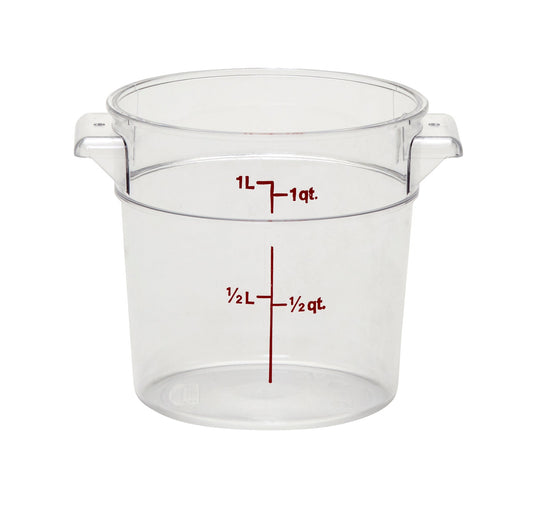 Cambro | Récipient rond de rangement pour aliments Camwear, 1 pinte, transparent