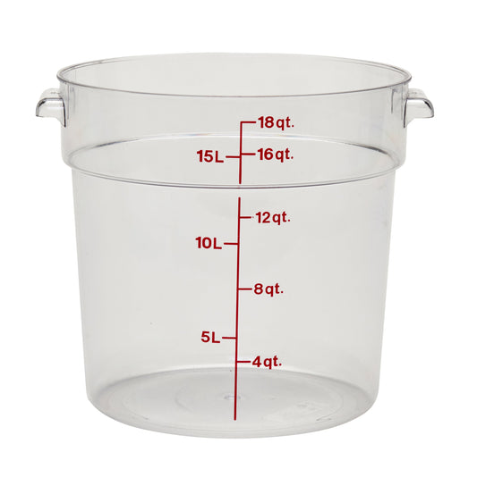 Cambro | Récipient rond de rangement pour aliments Camwear, 18 pintes, transparent