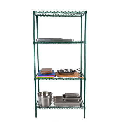 Torngat Shelving | Wire Shelf Post with Adjustable Foot, 63", Green Epoxy