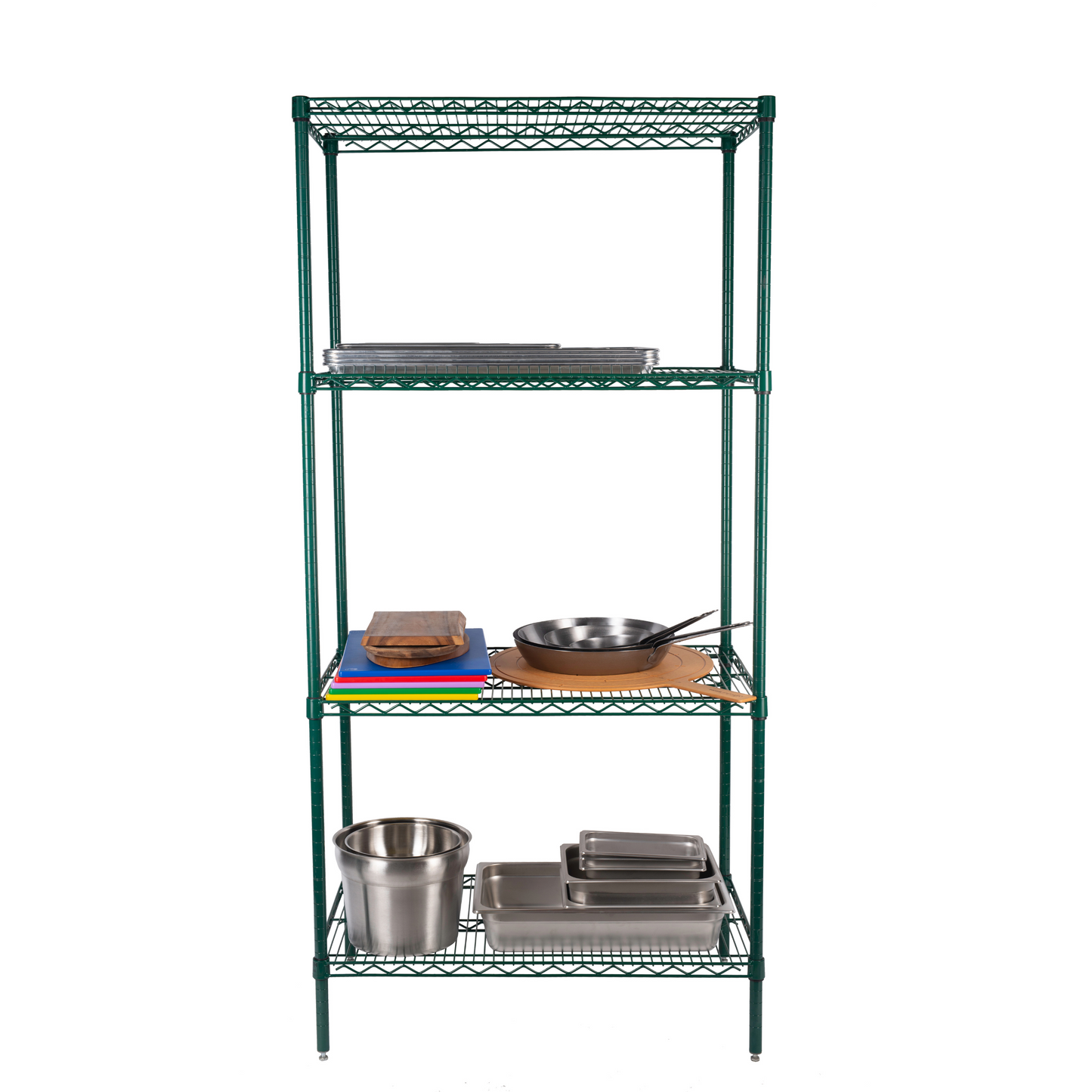 Torngat Shelving | Wire Shelf Post with Adjustable Foot, 86", Green Epoxy