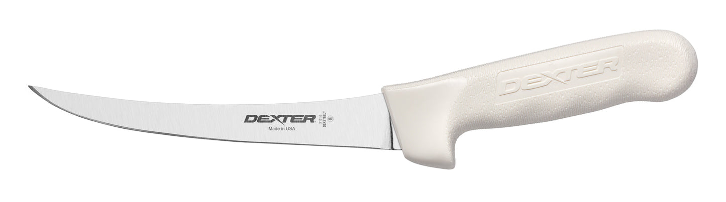 Dexter | Sani-Safe Narrow Curved Boning Knife, 6", White