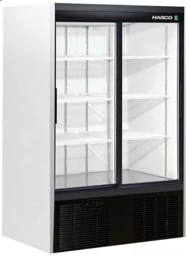 Habco | SE40eHC Double Glass Sliding Door Display Refrigerator, 48"