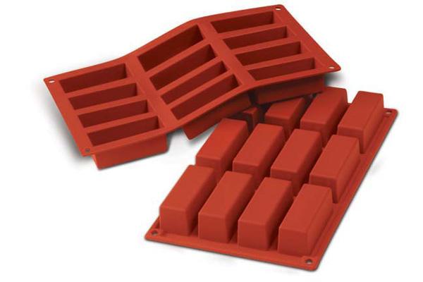 Silikomart | 2.37 oz Rectangle Cake Mold, 12 Wells - ChefEquipment.com