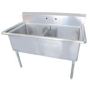 EFI | Double Compartment Corner Drain Sink, 18" x 18"