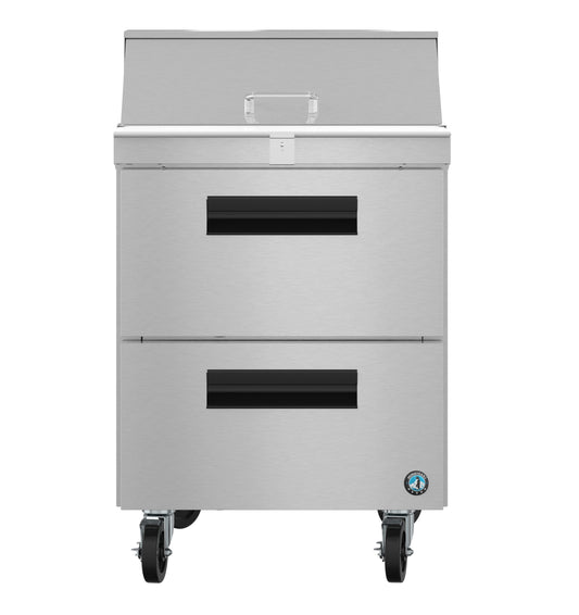 Hoshizaki SR27B-8D2 Sandwich Prep Table Refrigerator, 2 Drawers, 8 Pan, 27", 115 V - SR27B-8D2