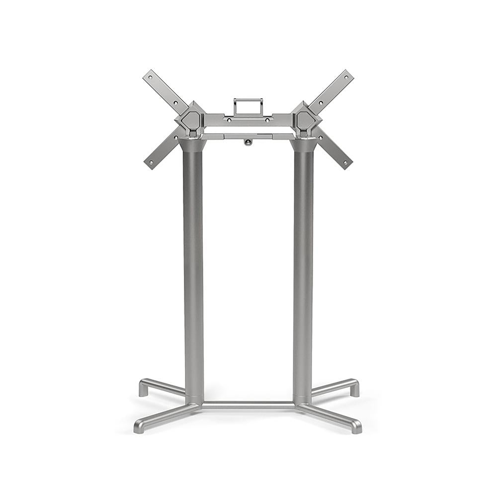 NARDI | Scudo Base de table à hauteur de barre à double inclinaison de 42 po, argent