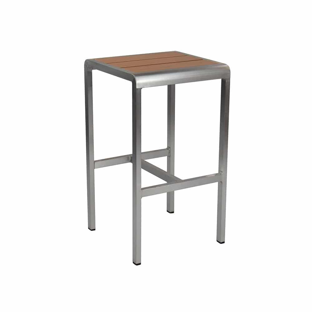 Emu Sid Backless Bar Stool, Brushed Aluminum/Oak Finish (2-pack) - 1221-06-401