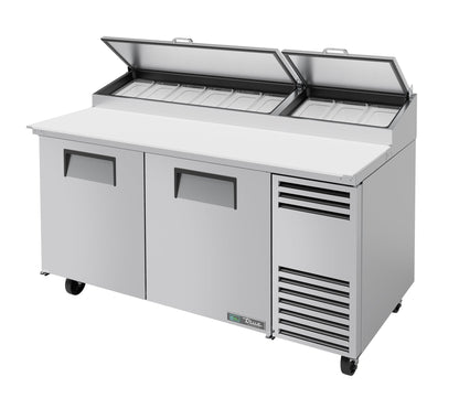 True | Solid Double Door Alternate Top Pizza Prep Table, 67"