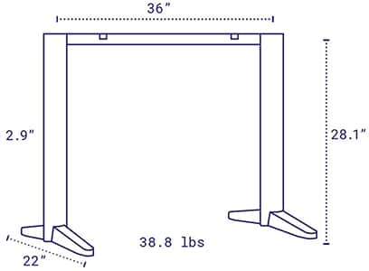 NOROCK Trail Double T-Base Dining Height Table Base - TTST22BK