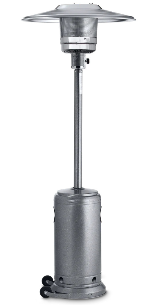 Crown Verity | Chauffe-terrasse portatif à dôme avec réflecteur, propane, fini veiné argenté