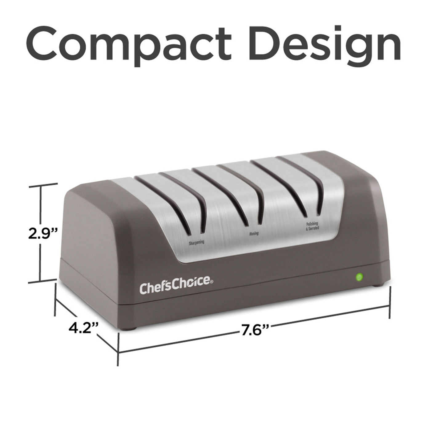 Chef'sChoice | Model DC 320 Rechargeable Electric Knife Sharpener, 3 Stages, 20 Degree Edges, Grey, 120V