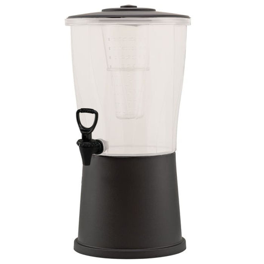 Service Ideas | Classic Cold Beverage Dispenser, Round, 3 gal, Plastic, Black Finish