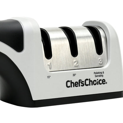 Chef'sChoice | Model 4643 AngleSelect Manual Knife Sharpener, 3 Stages, 20 or 15 Degree Edges, Silver/Black