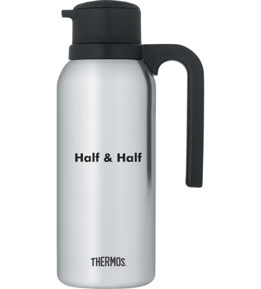 Thermos | Twist & Pour Vacuum Carafe, Half & Half, 32 oz, Stainless Steel