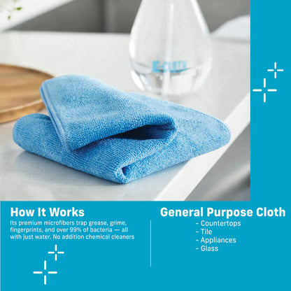 E-Cloth | General Purpose Cloths, Microfiber, Assorted Colours (4-pack)