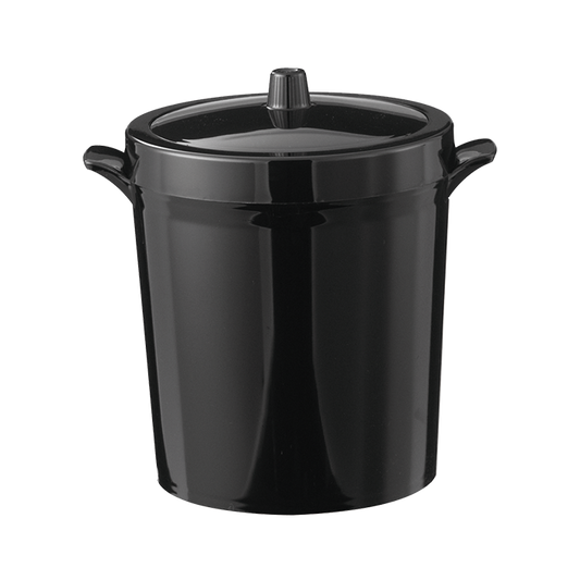 Service Ideas | Original Double Wall Ice Bucket with Lid, 3 L, Black Plastic