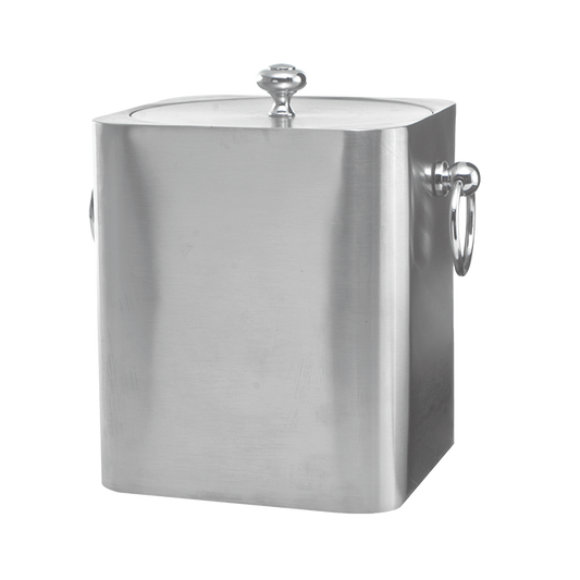 Service Ideas | Square Double Wall Ice Bucket with Lid, 3 L, Stainless Steel