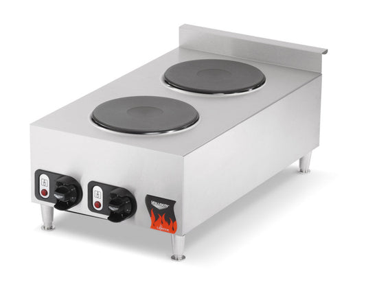 Vollrath | Cayenne 15" Electric Countertop Hot Plate, 2 Burners, 208/240V - ChefEquipment.com